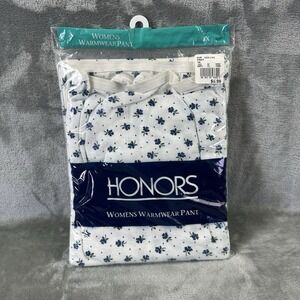 VTG (1996) Honors Warmwear Pants Womens 3XL White Blue Floral Long Underwear NEW